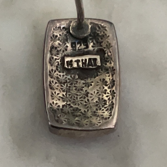 K THAI Sterling Onyx Mother of Pearl Jewelry Set - Picture 4 of 5